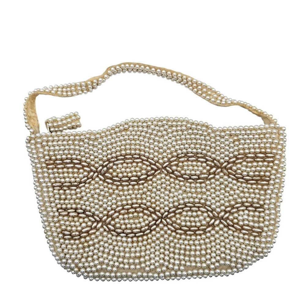 Vintage La Regale Pearl Beaded Mini Purse Japan Evening Bag Wedding